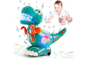 TOKIDARING Baby Toys Crawling Walking Dinosaur Toys for Boys Baby Musical Toy Automatic Moving Dino Sensory Toys Sound Toys Birthday Present Dino Gifts for Kids Toddler