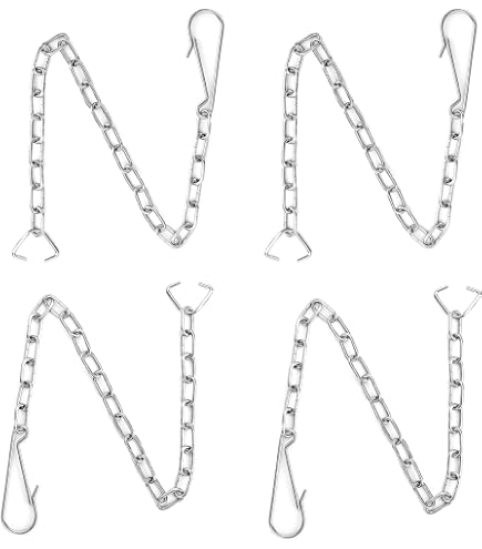 4-Pack Stainless Steel Toilet Flapper Lift Chain – 9.84 Inch, With Hooks & Triangle Rings, Universal Replacement For Most Toilet Flappers
