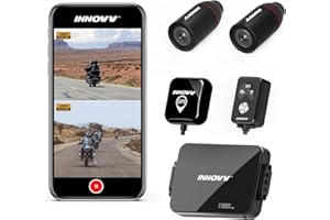 INNOVV K3 Momotorcycle Dash Cam vorne und hinten FHD1080P/30FPS, IP67 wasserdichte Moto Kamera mit Wi-Fi, GPS, Parkmodus und 120° Angel, Unterstützung 256GB Max