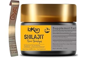IZKAN Shilajit Resin, 30g 100% Pures Sonnengetrocknet Himalaya Shilajit - Natural Source of Fulvic Acid, Humic Acid and 85 Mineralien Unterstützen Sie die Immunität & Energie-Booster