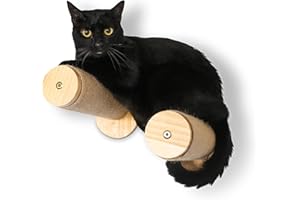 HOME FOOTPRINT - Escalera para Gatos Reversible - Trepador para Gatos - Rascador de Pared para Gatos Grandes y Pequeño - Escalera de Madera con Juguete Rascador - Gimnasio Gatos (Rodillos)