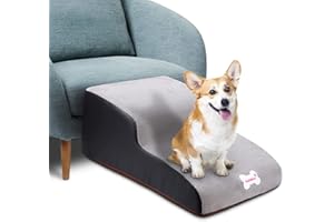 PERMUST Scale per Cani in Schiuma a 2 Livelli, Rampa Per Animali Domestici Rimovibile Lavabile, Scale Per Cani In Spugna Ad Alta Densità, per Cani Anziani, Gatti, Animali di Piccola Taglia