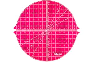 The Quilted Bear Drehbare Schneidematte – Kreis 35,6 x 35,6 cm, selbstheilende, um 360 drehbare Schneidematte mit innovativem Verriegelungsmechanismus zum Quilten, Nähen, Schneidern und Basteln (Rosa)