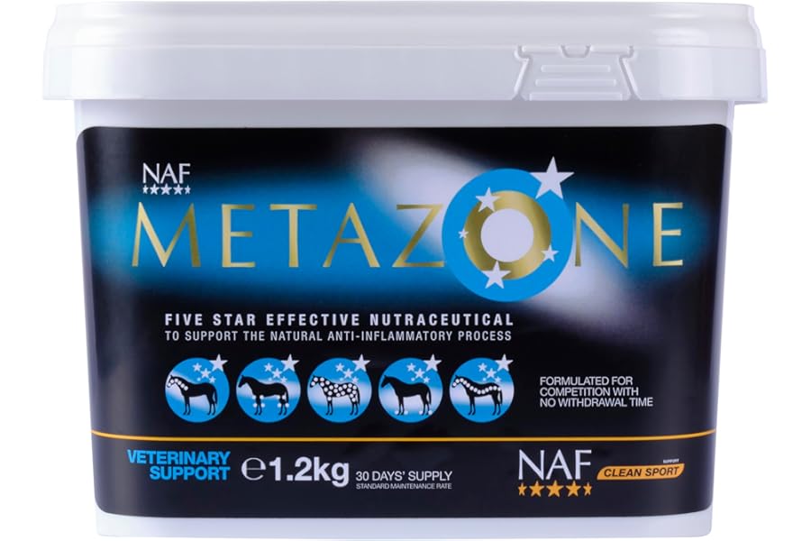 NAF Five Star Metazone Powder 1.2kg – Supports the body’s own anti-inflammatory pathway for Horses – Promotes Comfort, Mobility & Performance – BETA NOPS Accredited
