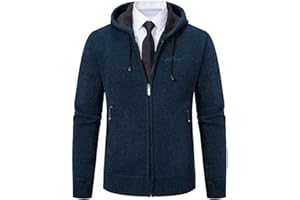 SHUANGHAO Homme Automne Hiver Pull Hoodie Sweater Chandail à Capuche Hoodie Veste en Maille Gilet Polaires Polaires Doublé Chandail Tricot à Capuche Cardigan Homme