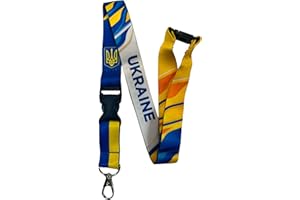 PAC Supplies Global Ukraine/Ukrainisches Umhängeband mit abnehmbarem Schnallenclip und Sicherheitsverschluss, Blau/Gelb, L
