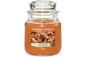 Yankee Candle Candela profumata in giara media | Bastoncino di cannella | Durata Fino a 75 Ore