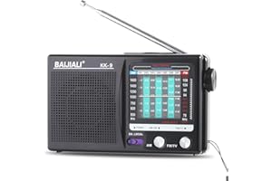 BAIJIALI Portable AM/FM/SW Radio with Headphone Jack - Battery & Mains Operated Vintage Radio for Seniors, Emergency & Kitchen Use | Retro Design, Clear Sound, Compact & Lightweight (BLJ-KK9, Black)