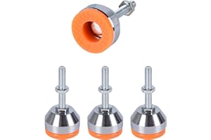 SPDYCESS 4 szt. Regulowane Nóżki do Mebli, M8*50mm*Ø40mm Dużej Wytrzymałości Stal Węglowa Stopka Poziomująca Nastawiacz Niwelator Buforowanie Protektor Podłogowy Redukcja Hałasu dla Maszyna Tabela