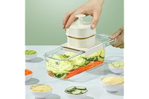 SMART-J Affettatrice per Verdure Mandolina Slice Master – Tritaverdure e Affettatrice Multifunzione per Carote, Cetrioli, Patate –Protezione per le Mani e Design Ergonomico – Taglia, Affetta,Trita