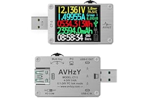 USB 3.1 Power Meter Tester Digital Multimeter Stromtester Spannungsdetektor Lua Interpreter integriert Offline-Kurvenaufzeichnung DC 26 V 6 A ,PD 2.0 / 3.0 QC 2.0 / 3.0 / 4.0 pps Trigger AVHzY CT-3