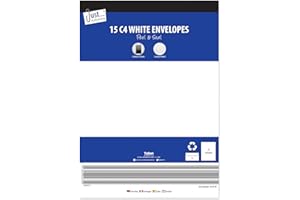 Tallon Just Stationery C4 Peel & Seal Envelopes - White (Pack of 15)