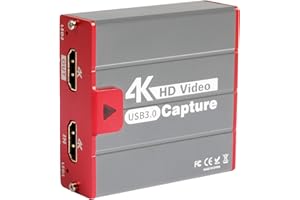 TreasLin 4K Capture Card USB3.0,Game Capture Card 4K@30FPS Live Streaming for PS5 PS4 Switch Wii U DSLR Xbox on OBS,XSplit,Twitch,YouTube Support Windows,Mac,Zero Latency HDMI Loopout