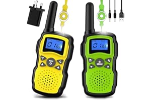 Wishouse Walkie Talkies for Kids Adults Rechargeable, Toys for 4 5 6 7 8 9 10 Year Old Boys Girls, PMR446 Kids Radios Long Range with Flashlight Lanyards, Camping Birthday Xmas Gifts Presents 2 Pack