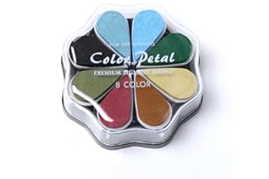 Desuibao Tampon encreur en forme de pétales de 8 couleurs pour tampons en caoutchouc, lavable, tampon encreur coloré pour estampage, fabrication de cartes, scrapbooking, empreintes digitales pour