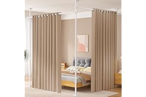 WELDUN Przegroda pokojowa bez wiercenia, karnisz, ścianka działowa do oddzielenia pomieszczeń, 227-312 cm (wys.) 71-290 cm (szer.) regulowany, wytrzymały separator przestrzeni, wolnostojący stojak na zasłonę