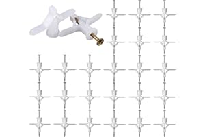 ANBOO Zestaw 50 kołków rozporowych do płyt gipsowo-kartonowych, kołki rozporowe ze śrubami do ścian gipsowo-kartonowych, cegieł, betonu (50 kołków, 50 śrub)