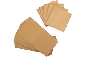 Crafter's Companion - Lot de 100 cartes et enveloppes en papier kraft de 12,7 x 12,7 cm - Comprend 50 cartes vierges et 50 enveloppes assorties - Idéal pour une variété d'occasions