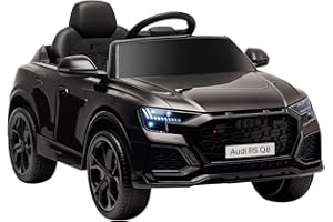 HOMCOM Audi RS Q8 Licensed Electric Car for Kids, 6V Kids' Electric Ride on with Remote Control, 7Ah Big Battery, Lights Bluetooth, Music USB, for 3-5 Years Old, Black
