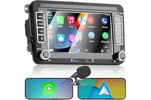 LIULBOBU Liubobu Autoradio per VW Golf 5 6 Passat Jetta Caddy EOS T5 Tiguan Touran CC Polo compatibile con Carplay/Android Auto, Autoradio Doppio din con da 7 Pollici Bluetooth/FM/AM/USB/DSP/RDS/Mirror Link