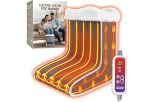 Mefine Elektryczny ogrzewacz do stóp, z 4 timerami i 6 poziomami temperatury (ciemnoszary)