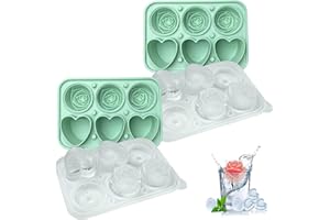 NEWBINN 2x Silikon Eiswürfelform mit Deckel, BPA-frei, Rosa und Herzförmige Eiswürfel, perfekt für Whisky, Cocktails, Getränke und Babynahrung, spülmaschinenfest, auslaufsicherer Eiswürfelbehälter
