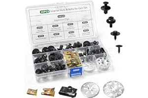 Bellanova 80 Pezzi Kit di Clip per Dadi, Viti Fisse per Parafango Auto Carrozzeria, U-Clips Fissaggio Metallo, La Automobilistici Fissaggio e Manutenzione (80 Pezzi)