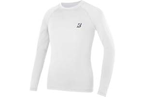 Roadbox Boys Base Layer Tops, 1-2 Pack Kids Compression Shirts Long & Short Sleeve, Quick Dry, Breathable Sports, Football