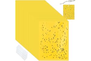 QEEROYO 50 Piezas Trampas para Insectos, Trampas Adhesivas para Moscas, Papeles Pegajosos Amarillos, para Pulgones, Mineros de Hojas, Polillas. Ideal para Proteger de Huertos y Plantas Ornamentales,15x20cm