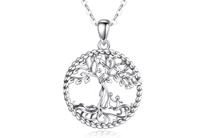 AEONSLOVE Colgante Árbol de la Vida Plata de Ley 925 para Madre e Hija Collar Arbol de la Vida Mujer con Cristal Turquesa Malaquita Collares el Arbol de la Vida Regalos Dia de la Madre