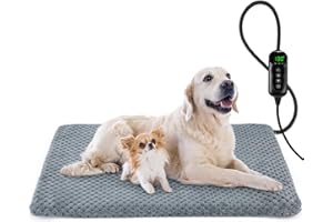 Woiil Pet Heating Pad 90x60cm, Constant Pet Heated Pad with Timer, Waterproof and Anti-Bite, Indoor Dog Bed Mats for Dogs Cats