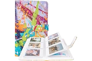HIYQIN Album Photo Instax Polaroid 3 Pouces, Mini Album Photo 96 Poches pour 2x3 Pouces Fujifilm Instax Mini 12 11 9 8 8+ 7s 25 70 90 Film pour Appareil Photo Instantané (Coloré)