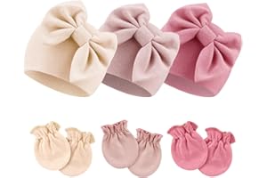 DRESHOW Sombreros y Gorras y Guantes para Bebé Recién Nacido Bebé Beanie Sombrero para Bebés Niñas Niños Gorros 0-6 Meses