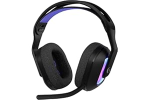 Logitech G G522 LIGHTSPEED kabelloses Gaming-Headset, LIGHTSYNC RGB, Mikrofon und erweitertem synchronisierten Audio, Tri-Konnektivität mit LIGHTSPEED, Bluetooth, USB-A auf USB-C für PC – Schwarz