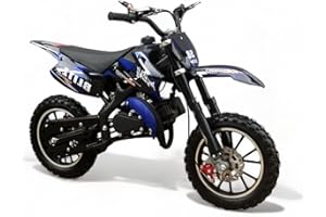 ‎KXD KXD 708A 49cc 2Takt Dirt Cross Pocket Midi Enduro Dirtbike Enduro Motocrossbike Motocross Motorrad Cross 60cm Sitzhöhe 10 Zoll Vorderrad Motor Pocketbike (blau, KXD 708A 49ccm 2T)