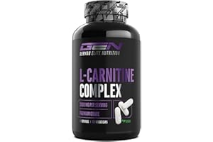 ‎GEN GERMAN ELITE NUTRITION L-Carnitin Triple Komplex - 3000 mg pro Tagesportion - Hochdosiert & Vegan - Premium-Formel mit Acetyl-, Tartrat- & L-Carnitin Fumarat - 120 Kapseln