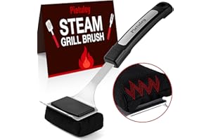 Pietuley Steam Grill Brush with Scraper, Safe BBQ Cleaning Brush Kit for Grill Cleaner,Bristle-Free Barbecue Accessories Oven Cleaning Tool,Stainless Steel Barbecue Griddle Cleaner,Gas BBQ Accessories