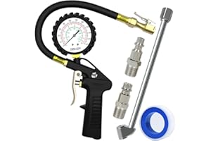 ‎GEKER GEKER Reifenfüller Reifendruckmesser Reifendruckprüfer Luftdruckprüfer Hohe Präzision 220 PSI für Auto Motorrad PKW LKW Reifenfüll-Messgerät