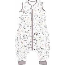 Sacco Nanna Estivo Per Bambini 0.5 Tog - Cotone 100% Con Piedini, Motivo Animali Felici, Per Altezze 80-90 Cm - Foto 10