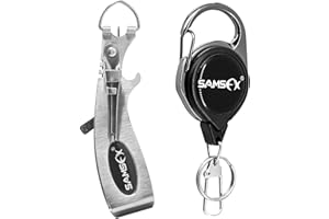 SAMSFX Herramienta para atar nudos rápidos de pesca, 6 en 1, cortaúñas con retractor Zinger