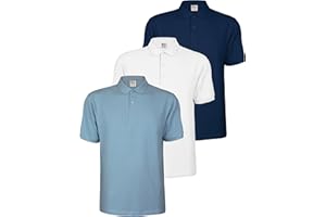 ALPIDEX Set da 3 Polo Uomo Manica Corta Cotone Maglietta Camicia Casual Tinta Unita S M L XL XXL 3XL 4XL 5XL