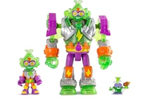 SUPERTHINGS RIVALS OF KABOOM SUPERTHINGS Superbot Mega-K – Przegubowy robot z akcesoriami do walki, 1 ekskluzywny Kazoom Kid i 1 ekskluzywny SuperThing.