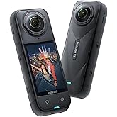 Insta360 X5 - Su ge&ccedil;irmez 8K 360&deg; Aksiyon Kamerası, Lider D&uuml;ş&uuml;k Işık, G&ouml;r&uuml;nmez Selfie &Ccedil;ubuğu Efekti, Sağlam ve Değiştirilebil