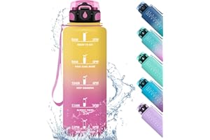 HoneyHolly Borraccia, 1500ML Sportiva Prova di Perdite, Borraccia Motivazionale, Sportiva Tempo, Borraccia Sportiva, con Filtro, Borracce, Bottiglia Acqua per Studio Fitness, Scuola, Ufficio