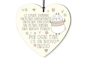 Dorothy Spring Ci Sarà Sempre Citazione Ispiratrice Cartello da Appendere a Forma di Cuore in Legno, Segno Decorativo Idea Regalo per Una Persona Speciale 10cm x10cm