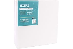 Exerz 30x30cm Framed Canvas 5pk - 1.7cm Pre-Stretched Canvas Artist Blank Square/ 280GSM 100% Cotton/Triple Primed/Acid Free/Medium Grain/Professional Acrylic Paint, Oil Paint