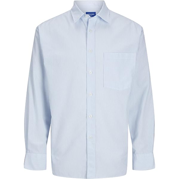 JACK & JONES Herren Kurzarmhemd Joreaster Palma – Seersucker-Stoff, Luftig, Regelmäßige Passform