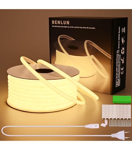 AXMOTUT Striscia LED COB 5 metri 24V, Striscia LED Bianco caldo 2700K