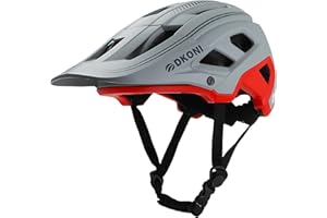 DKONI MTB Mountain Bike Helmet for Youth and Adults, Unisex, Lightweight, Adjustable Fit 54-61cm, Removable Visor and Liners, 17 Large Air Vents