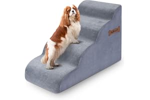 RUGOTUYONR Marches pour Chien - 4 Niveaux - 40 x 70 x 50 cm - pour canapé et lit Haut - Marches antidérapantes pour Animaux de Compagnie - Rampe en Mousse de 50 cm de Haut - Idéal pour Les Petits Animaux de